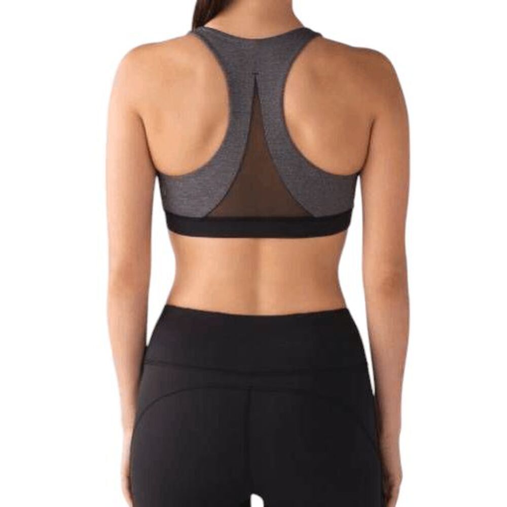 LULULEMON ATHLETICA Invigorate Bra In Heathered Black/Black Size 2